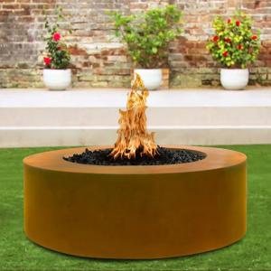 900mm Pre Rusted Corten Steel Fire Pit Round Outside Garden