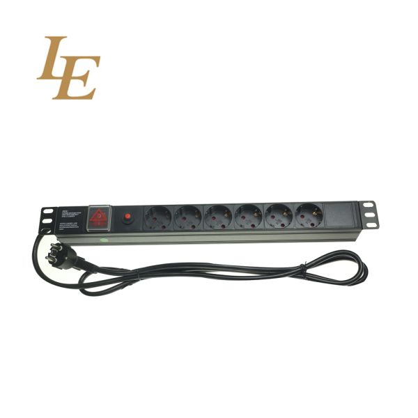 Quality 8,6 Sockets with switch and plug 19" Germany Type Power Distribution Unit wholesale