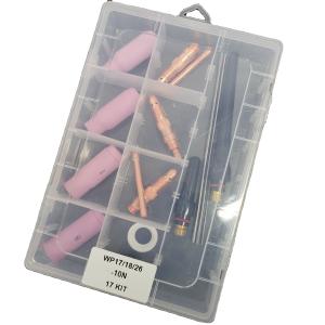 Cheap Upper WP17 18 26-10N 17Kit Gas Lens Alumina Nozzle Back Cup TIG Welding Accessories Kit Air Cooling for sale