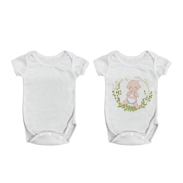 Custom Blank White Short Sleeve Sublimation Baby Romper For Sublimation Photos Printing