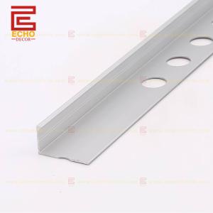 Screw Fixed Aluminum Tile Trim Customized Length Brushed White External Corner