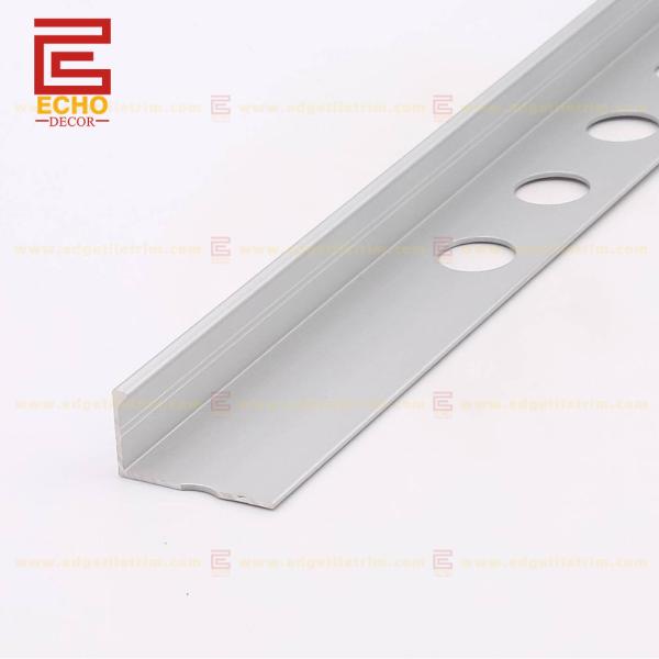 Screw Fixed Aluminum Tile Trim Customized Length Brushed White External Corner