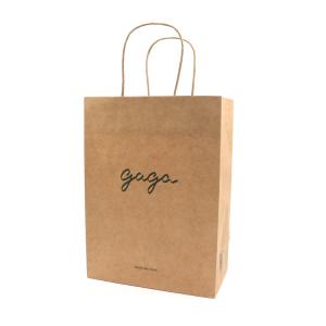 China Eco Friendly Brown Kraft Bags With Handles CMYK / Pantone Color Flexo Printing on sale