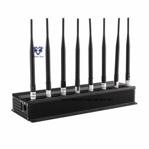 80W 8 channels Cell Phone Signal Jammer GSM 3G 4G 5G WIFI Jammer Jamming Range