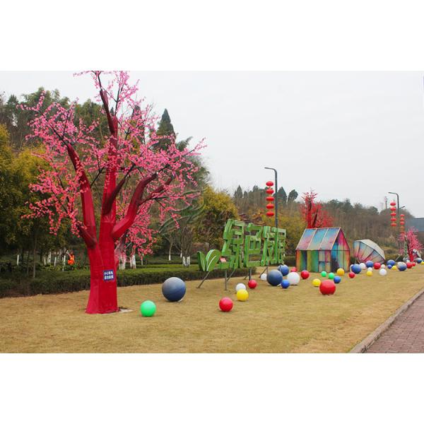 Large Red Fabric House Festival Fabric Lantern For New Year / Christmas / Wedding