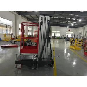 China Manual Pull Moved Mast Self Propelled Elevating Work Platforms 8M Height 100KG on sale
