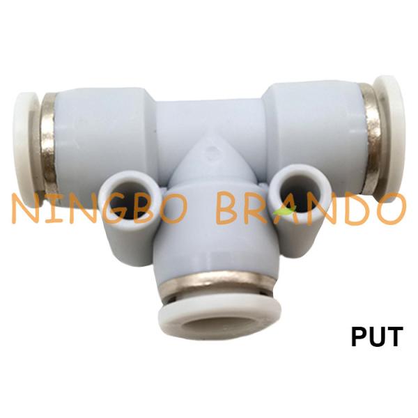 PUT 3 Way Union Tee T Type Push In Tube Pneumatic Hose Fitting 1/8'' 1/4'' 3/8''