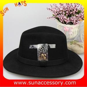 0070375 Sun Accessory customized winter wool felt jazz style fedora hats ,unisex