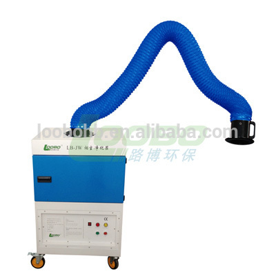 Portable welding fume extraction unit with flexible extraction arms
