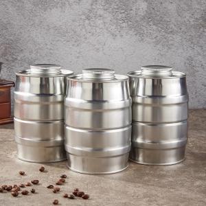 Airtight Coffee Tin Cans Cylindrical / Square Empty Coffee Cans With Lids