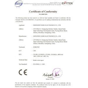 Shenzhen SORO Electronics Co., Ltd. Certifications