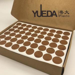 Cheap Flexible Heat Resistant Cabinet Screw Stickers For Easy Bolt Protection Brown Grain for sale