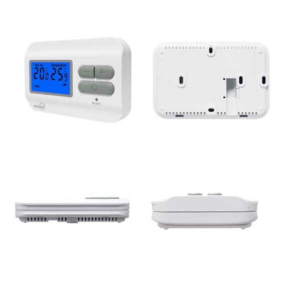 Riseem White LCD Digital Non Programmable Boiler Room Thermostat for Heating