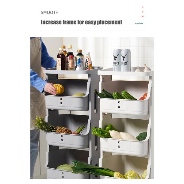 High 100cm 3 Tier Tall Rolling Laundry Cart With 3 Removable Hamper