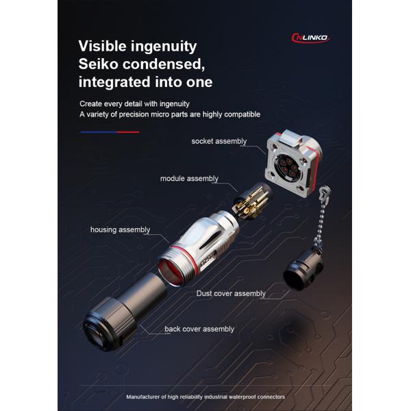 CNLINKO IP68 Waterproof M20 5 Pin Aviation Wire Connector Plug and Socket Female Male Electric Cable Connector Home Improvement