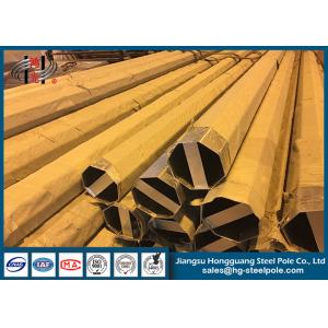 500KG Loads Galvanized Octagonal Steel Utility Electrical Power Pole For Dakar