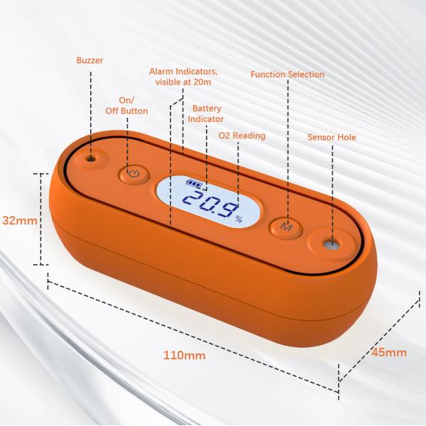 High Precision Portable Oxygen Gas Detector Air Monitor For Outdoor Activities