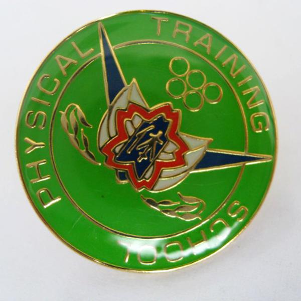 Iron / Brass Die Struck With Soft Enamel green Pad Printing lapel pin badge