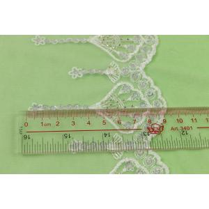 Multifeature Sequin Lace Trim , White Eyelet Trim OEKO TEK 100 Approved