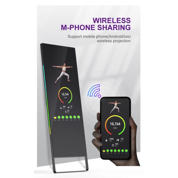 Personalized Virtual Trainer Magic Fitness Mirror 32inch HD LCD Magic Workout Mirror Customized