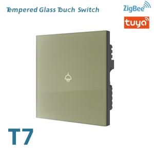 Smart Home Tuya Zigbee Wall Switch Phone Controlled Light 3 Gang Glass Panel