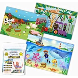ProCase Disposable Placemats for Baby Kids Toddlers 60 Count Biodegradable Table