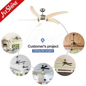 Pull Chain 220V 5 MDF Blades Large Ventilation AC Ceiling Fan for Restaurant