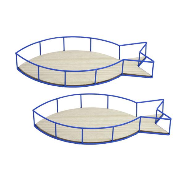 Quality Fish Shape Metal Frame MDF Bottom Home Storage Baskets BSCI Certified wholesale