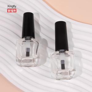 Custom 8ml Unique Clear Empty Gel Glass Gel Nail Polish Bottles With Cap Brush