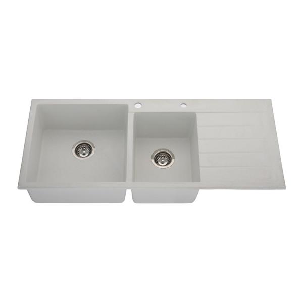 Quality Two Number of Holes Without Faucet Modern Kitchen Composite Granite Integrated  Sink wholesale