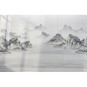 Light Blue Antibacterial Polished Glazed Porcelain Tile 900x1800mm