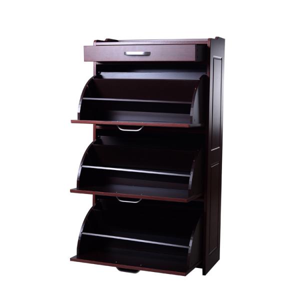 Quality Three Layer European 120*63*30cm Melamine MDF Mirrored Shoe Cabinet wholesale