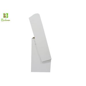 Promotion White POP POS Displays / Floor Cardboard Pop Up Stand 30 Plastic Hooks