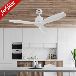 Decorative Dc Motor Odm Remote Led Ceiling Fan White Modern 3 Solid Blade