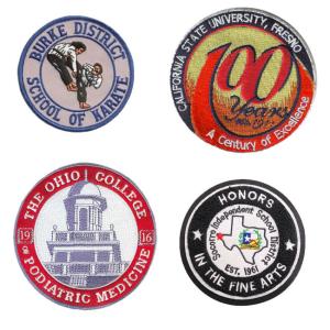 Circle Shape No Backing 7.5cm School Uniform Logo Patches For Clothing
