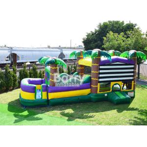 30 FT Palm Beach Obstacle Bounce House , Inflatable Bouncy Castle With Water