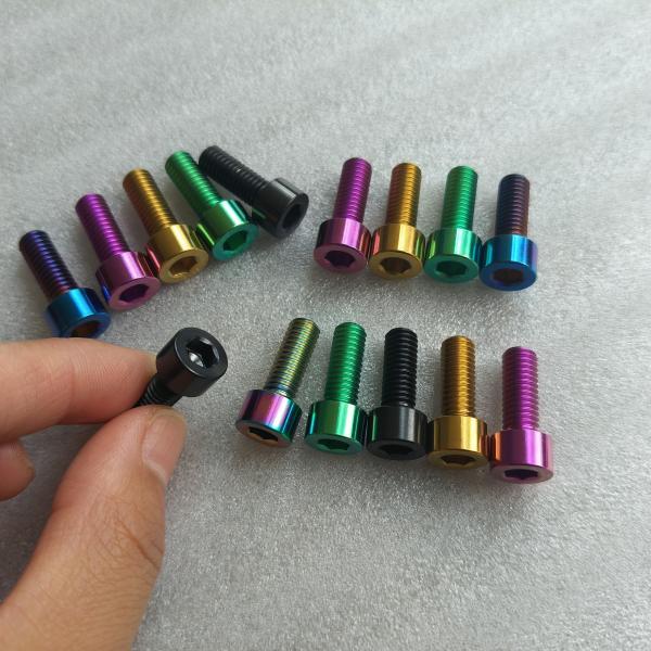 Quality Gr5 Titanium Bolts And Nuts Customized PVD Anodized Color Laser Marking. wholesale