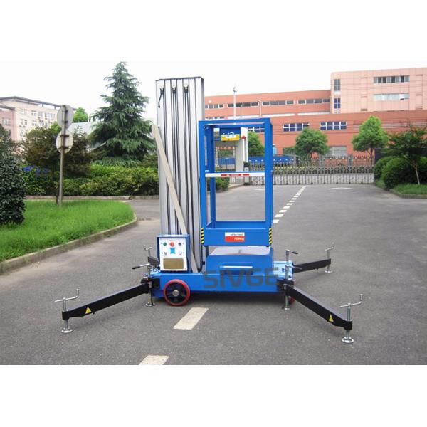 Aluminium Alloy Single Mast Lift Hydraulic Elevating Platform With 10 M Working
