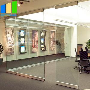 Collapsible Movable Partition Walls / Clamp Frameless Glass Partition Wall For