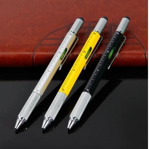 Metal tool pen 6 in 1 Multi function roller pen with screwdrivers touch phone