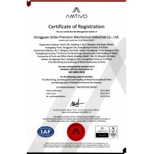 Sinbo Precision Mechanical Co., Ltd. Certifications