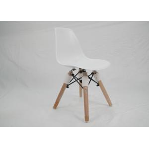 China Modern Dining ODM White Plastic Chair With Wooden Legs on sale