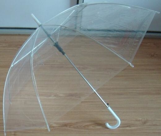 Stick Plastic See Through Umbrellas , Transparent Folding Umbrella / Dome