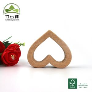heart- shaped Wooden baby Teether Natural Grasping Toy