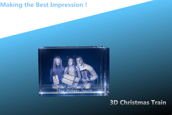 3D CRYSTAL TRAIN/3D LASER CRYSTAL LARGE RECTANGLE BEVELED/3D BEVELED TOP CRYSTAL