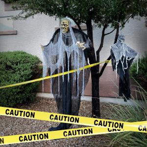 Biohazard High Visibility Tape Halloween Decoration Tape for Haunted Houses,