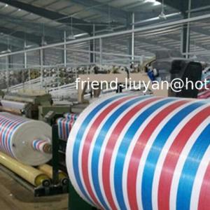Stripe Polyethylene Tarp Rolls Woven Fabric With Lamination Building