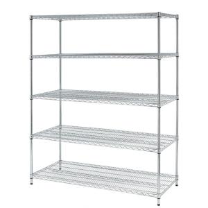 China BSCI factory & NSF certified 4 Tier carbon steel rolling chrome wire shelving on sale