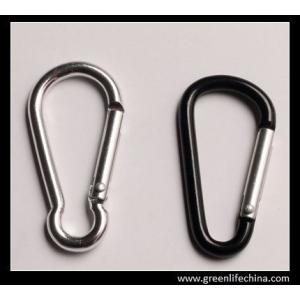 Cheap Black economical big oval carabiner ring hooks as lanyard attachment keychain links no climb for sale