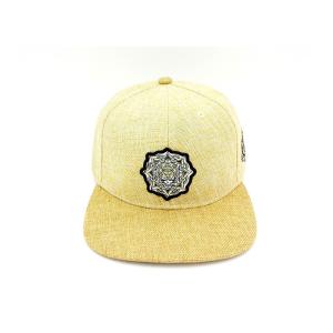 China Yellow Flat Brim Snapback Hats Plant Fibre Dry And Breathable Suitable For Summer on sale
